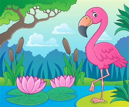 flamingo lily - Flamingo topic image 4 - eps10 vector illustration. Stock Photo - Budget Royalty-Free & Subscription, Code: 400-09154200