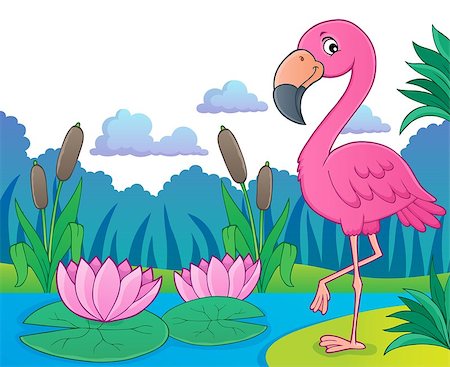 flamingo lily - Flamingo topic image 5 - eps10 vector illustration. Stock Photo - Budget Royalty-Free & Subscription, Code: 400-09154201