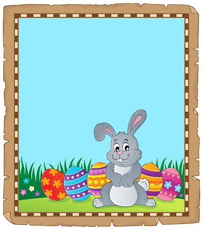 simsearch:400-09098381,k - Parchment with Easter bunny topic 4 - eps10 vector illustration. Stock Photo - Budget Royalty-Free & Subscription, Code: 400-09154214