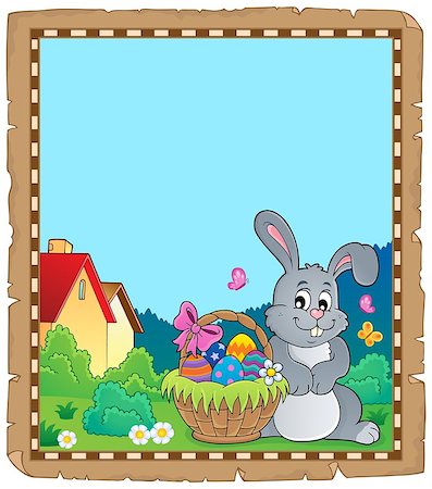 simsearch:400-09098381,k - Parchment with Easter bunny topic 5 - eps10 vector illustration. Stock Photo - Budget Royalty-Free & Subscription, Code: 400-09154215