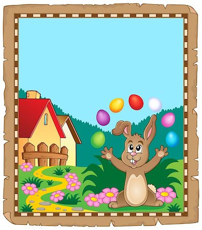 simsearch:400-09098381,k - Parchment with Easter bunny topic 7 - eps10 vector illustration. Stock Photo - Budget Royalty-Free & Subscription, Code: 400-09154217