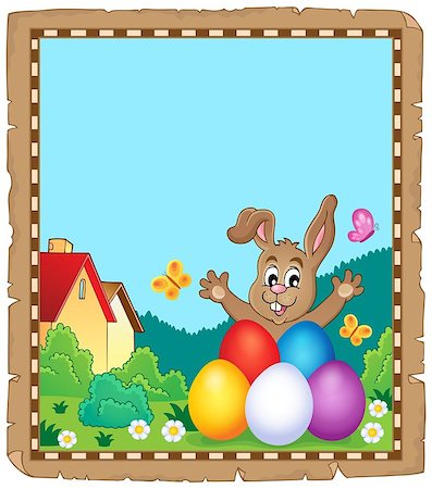 simsearch:400-09098381,k - Parchment with Easter bunny topic 8 - eps10 vector illustration. Stock Photo - Budget Royalty-Free & Subscription, Code: 400-09154218