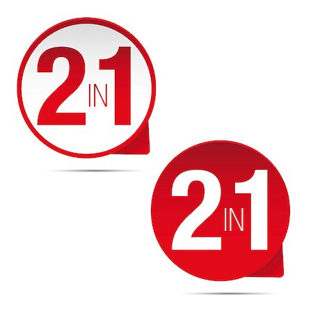 Two in One sign vector Foto de stock - Super Valor sin royalties y Suscripción, Código: 400-09154271