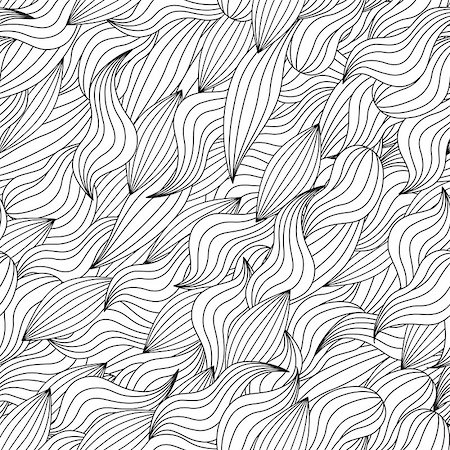 Seamless pattern with abstract waves. Zentangle inspired style. Coloring book page for adults and older children. Art vector illustration Stock Photo - Budget Royalty-Free & Subscription, Code: 400-09154313
