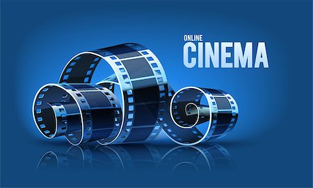 simsearch:400-08709856,k - Movie cinema film reel on the blue background. Vector illustration. Stock Photo - Budget Royalty-Free & Subscription, Code: 400-09154364