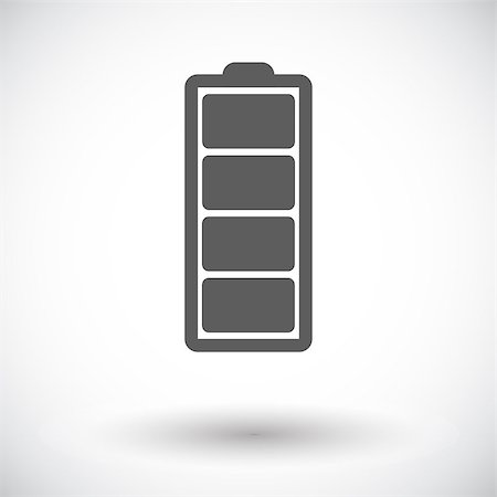 Full battery. Single flat icon on white background. Vector illustration. Stock Photo - Budget Royalty-Free & Subscription, Code: 400-09154511