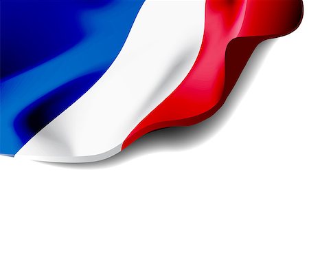 simsearch:400-04304550,k - Waving flag of France close-up with shadow on white background. Vector illustration with copy space for your design Stock Photo - Budget Royalty-Free & Subscription, Code: 400-09154556