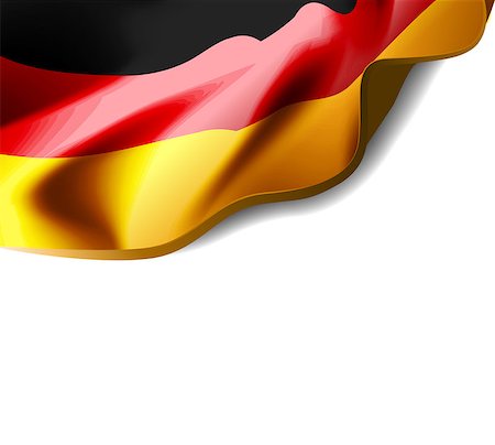 simsearch:400-04304550,k - Waving flag of Germany close-up with shadow on white background. Vector illustration with copy space for your design Stock Photo - Budget Royalty-Free & Subscription, Code: 400-09154559