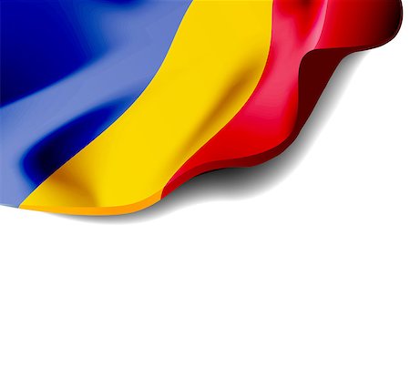 simsearch:400-04304550,k - Waving flag of Romania close-up with shadow on white background. Vector illustration with copy space for your design Stock Photo - Budget Royalty-Free & Subscription, Code: 400-09154563