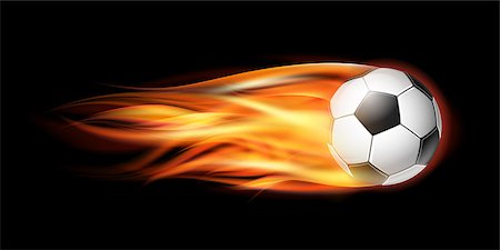 simsearch:400-04726815,k - Flying football on fire. Soccer ball with bright flame trail on the black background Stock Photo - Budget Royalty-Free & Subscription, Code: 400-09154591