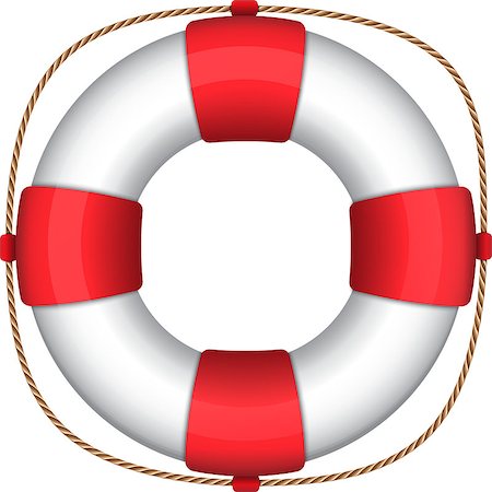 Lifebuoy isolated on white. Vector illustration of a lifesaver ring. Lifebelt Stock Photo - Budget Royalty-Free & Subscription, Code: 400-09154602