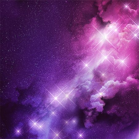 simsearch:400-04939581,k - A pink and purple fantasy nebula with glowing stars. Background raster illustration. Photographie de stock - Aubaine LD & Abonnement, Code: 400-09154885