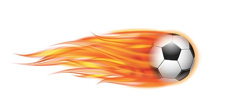 simsearch:400-04726815,k - Flying football on fire. Soccer ball with bright flame trail. Vector illustration isolated on white background Stock Photo - Budget Royalty-Free & Subscription, Code: 400-09158405