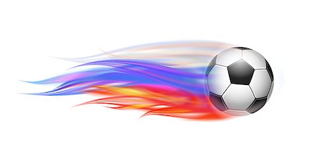simsearch:400-04032500,k - Flying football on fire. Soccer ball with bright flame three colors trail of Russian Flag. Vector illustration isolated on white background Foto de stock - Royalty-Free Super Valor e Assinatura, Número: 400-09158406