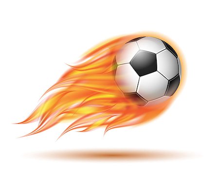 simsearch:400-04726815,k - Flying football on fire. Soccer ball with bright flame trail. Vector illustration isolated on white background Stock Photo - Budget Royalty-Free & Subscription, Code: 400-09158411