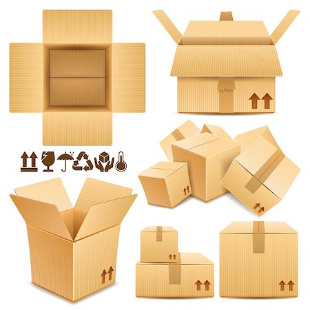 storage box icon - Vector illustration - Cardboard box icons and package signs Stock Photo - Budget Royalty-Free & Subscription, Code: 400-09158593