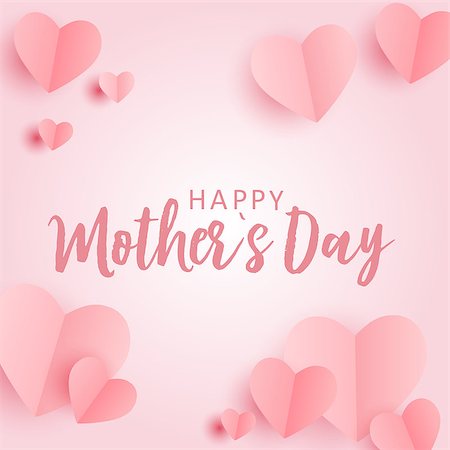simsearch:400-09113728,k - Happy Mother's day greeting card with Paper Origami Hearts background. Vector Illustration EPS10 Photographie de stock - Aubaine LD & Abonnement, Code: 400-09158637