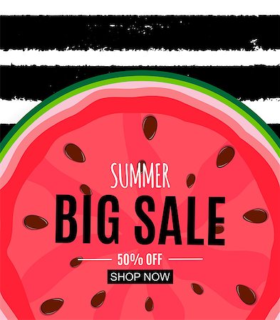 flamingo not pink not bird - Abstract Summer Sale Background with Watermelon. Vector Illustration EPS10 Stock Photo - Budget Royalty-Free & Subscription, Code: 400-09158641