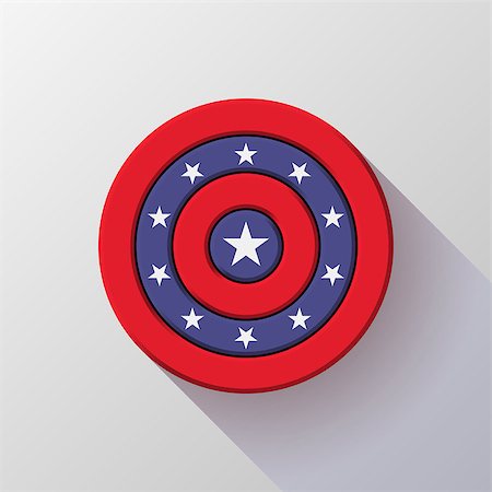 4th of July Independence Day badge, circle button template with flat designed shadow and light background for logo, design concepts, web and prints. Vector illustration. Stock Photo - Budget Royalty-Free & Subscription, Code: 400-09158673