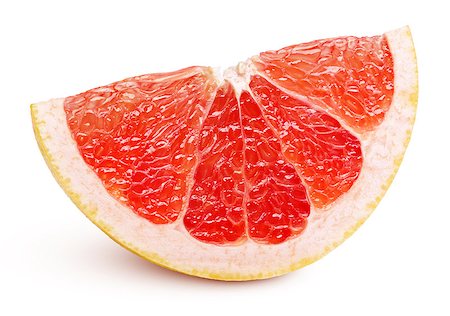 simsearch:600-08002105,k - Ripe slice of pink grapefruit citrus fruit isolated on white background with clipping path Photographie de stock - Aubaine LD & Abonnement, Code: 400-09151458