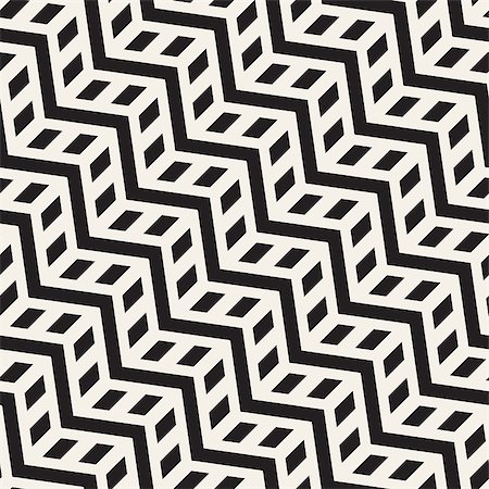 simsearch:400-08415945,k - Vector seamless zigzag line pattern. Abstract stylish geometric background. Repeating monochrome lattice background Stockbilder - Microstock & Abonnement, Bildnummer: 400-09151492