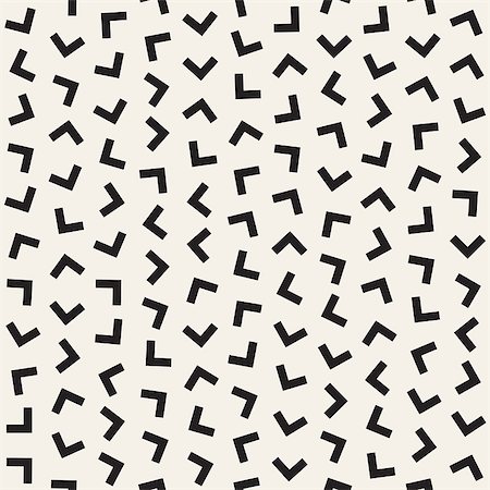 simsearch:400-08734089,k - Trendy Texture With Scattered Geometric Shapes.  Inspired by Memphis Design. Abstract Monochrome Background. Vector Seamless Pattern. Stockbilder - Microstock & Abonnement, Bildnummer: 400-09151503