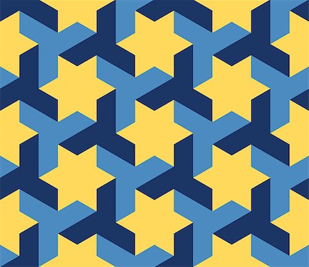 simsearch:400-04177136,k - Vector Seamless Blue Yellow Geometric Star Triangle Shape Tessellation Pattern Abstract Background Photographie de stock - Aubaine LD & Abonnement, Code: 400-09151630