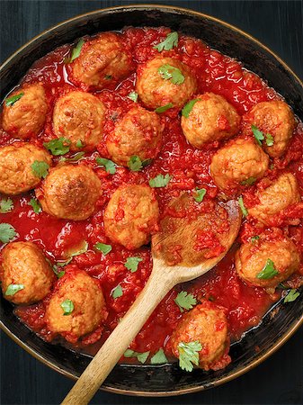 simsearch:400-07955620,k - close up of rustic italian meatball in tomato sauce Stock Photo - Budget Royalty-Free & Subscription, Code: 400-09151663