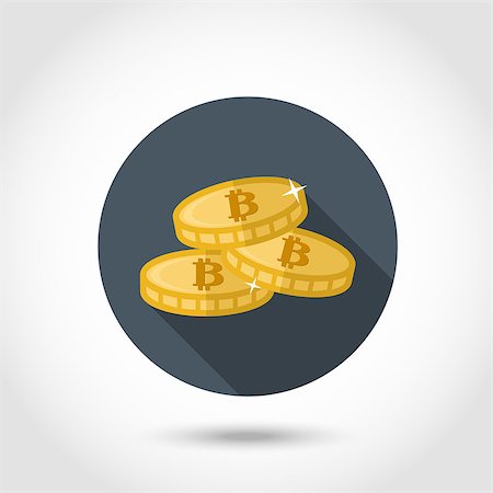 simsearch:400-08263202,k - Bitcoin icon coin with shadow in flat style.Virtual money.Cryptocurrency. Stockbilder - Microstock & Abonnement, Bildnummer: 400-09151746