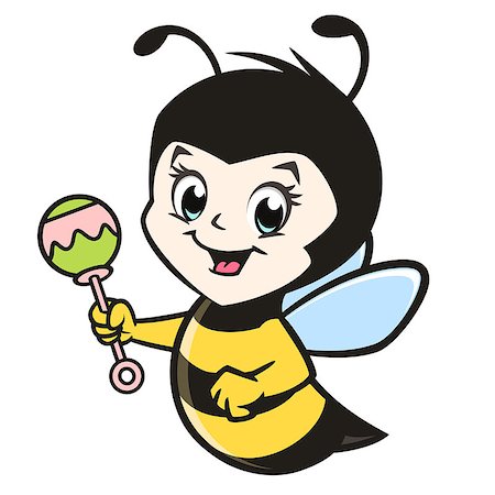 Vector illustration of a cute baby bee for design element Foto de stock - Super Valor sin royalties y Suscripción, Código: 400-09151843