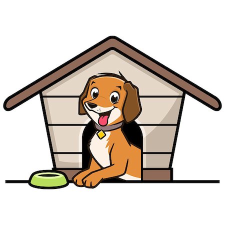 Vector illustration of a cute dog inside doghouse Foto de stock - Super Valor sin royalties y Suscripción, Código: 400-09151894