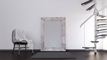 3D render of a Contemporary Room Interior Foto de stock - Super Valor sin royalties y Suscripción, Código: 400-09152194
