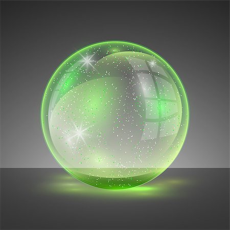 simsearch:400-05041370,k - 3d green sphere.Vector illustration of transparent clear shiny crystal ball logo. Stock Photo - Budget Royalty-Free & Subscription, Code: 400-09152255