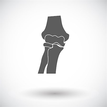 Knee-joint. Single flat icon on white background. Vector illustration. Stock Photo - Budget Royalty-Free & Subscription, Code: 400-09152510