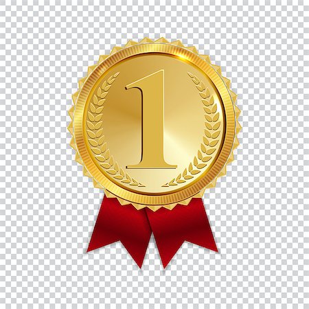 simsearch:400-07463041,k - Champion Art Golden Medal with Red Ribbon l Icon Sign First Place Isolated on Transparent Background. Vector Illustration EPS10 Foto de stock - Super Valor sin royalties y Suscripción, Código: 400-09152537