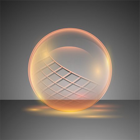 simsearch:400-05041370,k - 3d orange vector sphere.Vector illustration of transparent clear shiny crystal ball logo. Stock Photo - Budget Royalty-Free & Subscription, Code: 400-09152571
