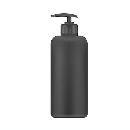 plastic bottle vector - Vector Mock up of package. Empty 3d black plastic container with pump for liquid soap, care cream, shampoo, body cream.  Vector realistic blank template of plastic bottle with dispenser. Stock Photo - Budget Royalty-Free & Subscription, Code: 400-09152719