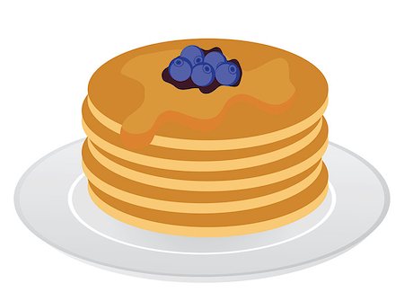 simsearch:400-07510513,k - Vector illustration of stack of pancakes with maple syrup and blueberries. Stock Photo - Budget Royalty-Free & Subscription, Code: 400-09152737