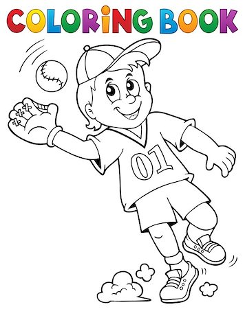 simsearch:400-08918506,k - Coloring book baseball player theme 1 - eps10 vector illustration. Stock Photo - Budget Royalty-Free & Subscription, Code: 400-09152807