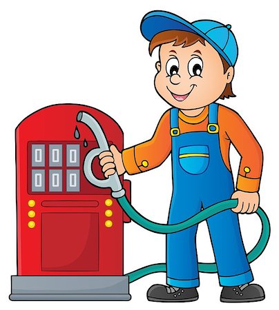 Gas station worker theme 1 - eps10 vector illustration. Stock Photo - Budget Royalty-Free & Subscription, Code: 400-09152818