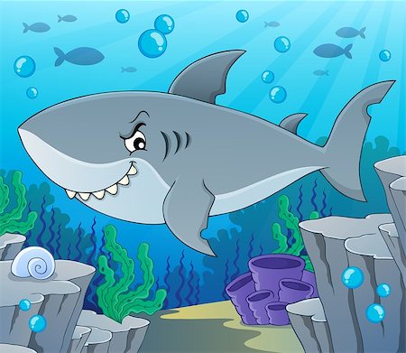 simsearch:400-08616368,k - Shark topic image 2 - eps10 vector illustration. Foto de stock - Super Valor sin royalties y Suscripción, Código: 400-09152844