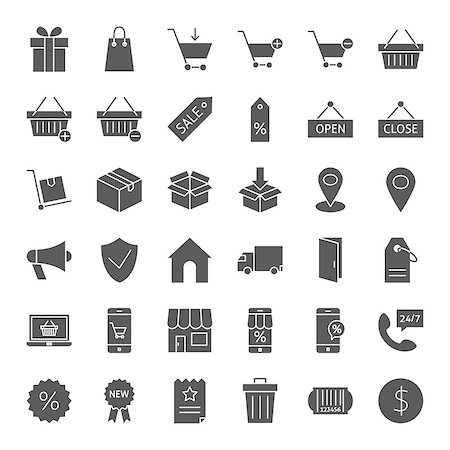 simsearch:400-09009271,k - Commerce Solid Web Icons. Vector Set of Retail Glyphs. Stockbilder - Microstock & Abonnement, Bildnummer: 400-09152928