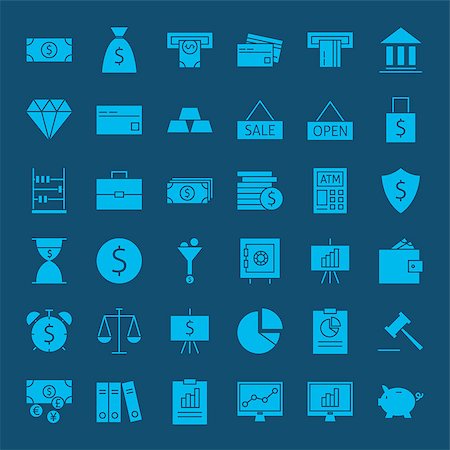 simsearch:400-04702983,k - Banking Money Solid Web Icons. Vector Set of Glyphs. Stock Photo - Budget Royalty-Free & Subscription, Code: 400-09152929