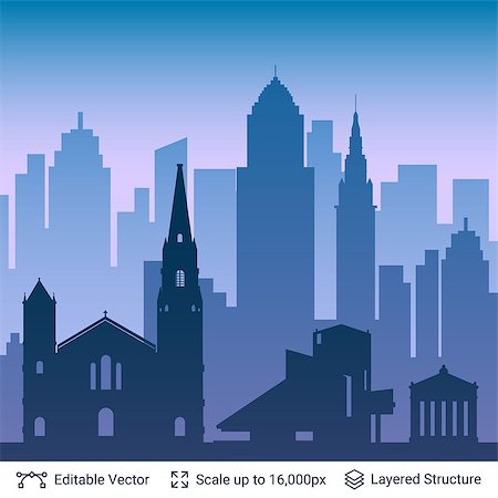 simsearch:400-06686308,k - Flat well known silhouettes. Vector illustration easy to edit for flyers, posters or book covers. Photographie de stock - Aubaine LD & Abonnement, Code: 400-09153048