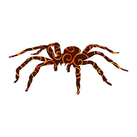 Spider monster pattern silhouette ancient mythology fantasy. Vector illustration. Stock Photo - Budget Royalty-Free & Subscription, Code: 400-09153170