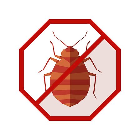 Vector image of the Flat geometric sign with bedbug Stock Photo - Budget Royalty-Free & Subscription, Code: 400-09153332