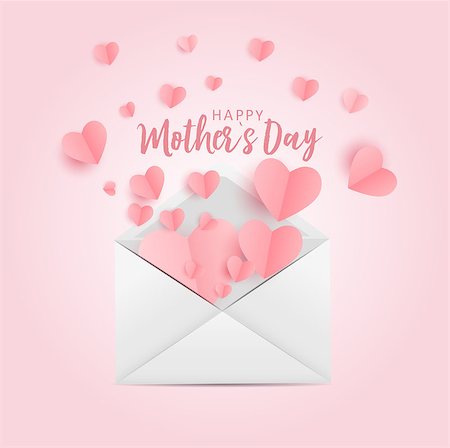 simsearch:400-09113924,k - Happy Mother's day greeting card with Paper Origami Hearts background. Vector Illustration EPS10 Photographie de stock - Aubaine LD & Abonnement, Code: 400-09153544