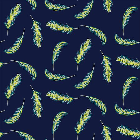 simsearch:400-08754428,k - Palm leaves navy blue seamless vector pattern. Tropical summer background. Stock Photo - Budget Royalty-Free & Subscription, Code: 400-09153579