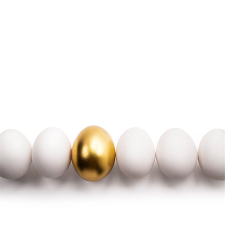 simsearch:400-04555295,k - one gold egg lays among common white eggs Stock Photo - Budget Royalty-Free & Subscription, Code: 400-09153694