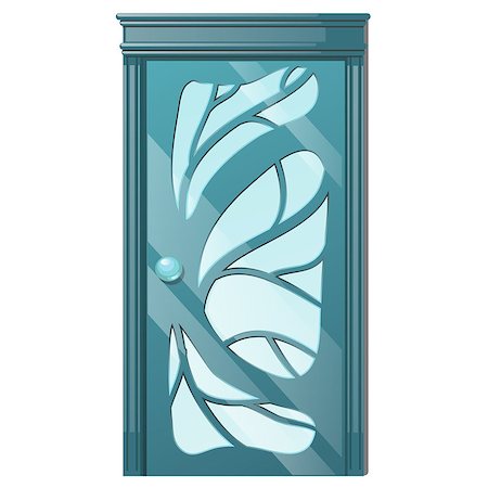 front door closed inside - Entrance door with exquisite ornamentation. Vector illustration. Filigree ornament. Stock Photo - Budget Royalty-Free & Subscription, Code: 400-09153690